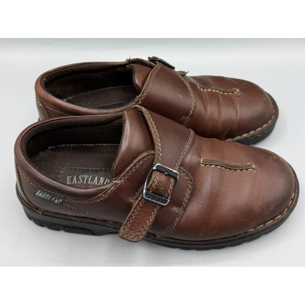 Eastland Syracuse Women's Brown Leather Monk Strap Slip-On Shoes Size 8.5M